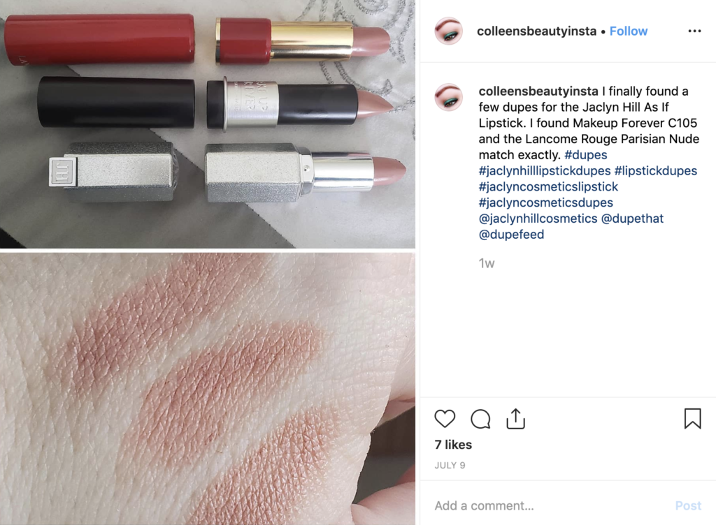 Jaclyn Hill Cosmetics As If Lipstick Dupes