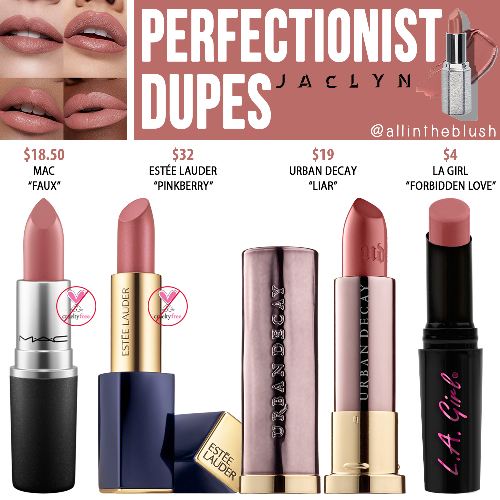 Jaclyn Hill Cosmetics Perfectionist Lipstick Dupes