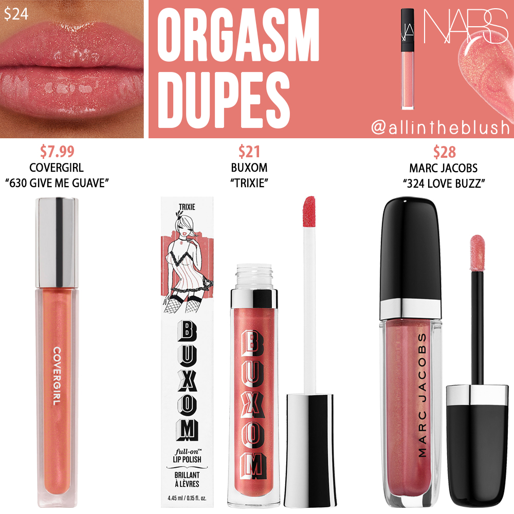 NARS Orgasm Lip Gloss Dupes