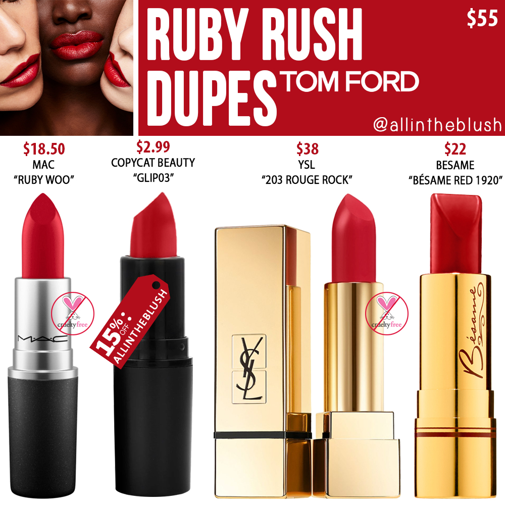Tom Ford Ruby Rush Lip Color Matte Dupes