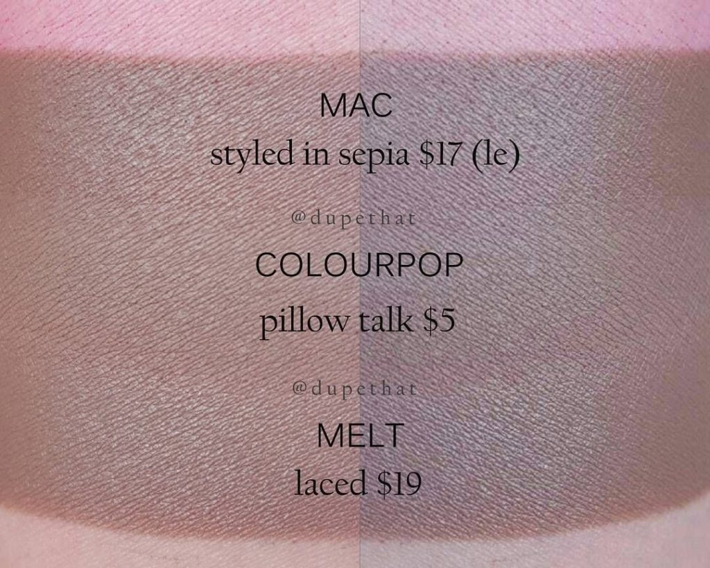 Melt Cosmetics Laced Lipstick Dupes