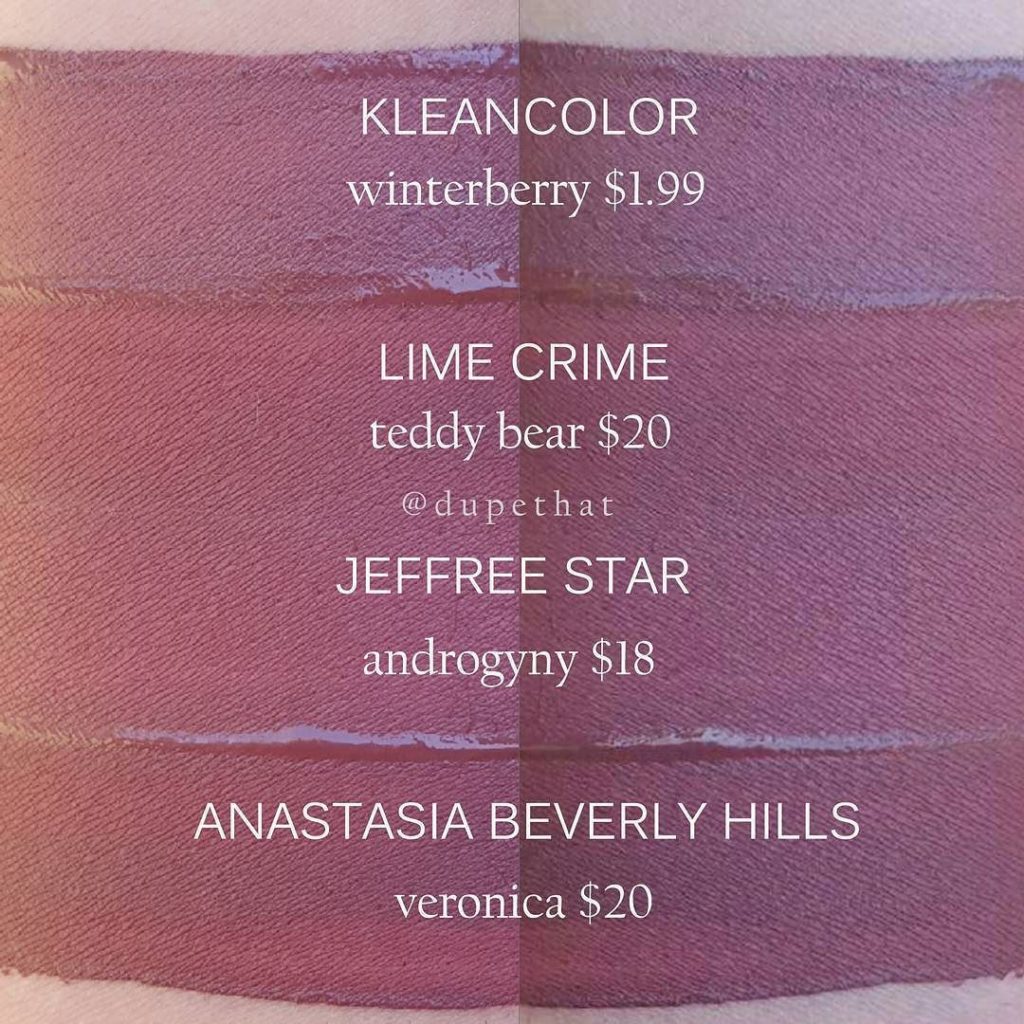 Lime Crime Teddy Bear Velvetine Liquid Lipstick Dupes