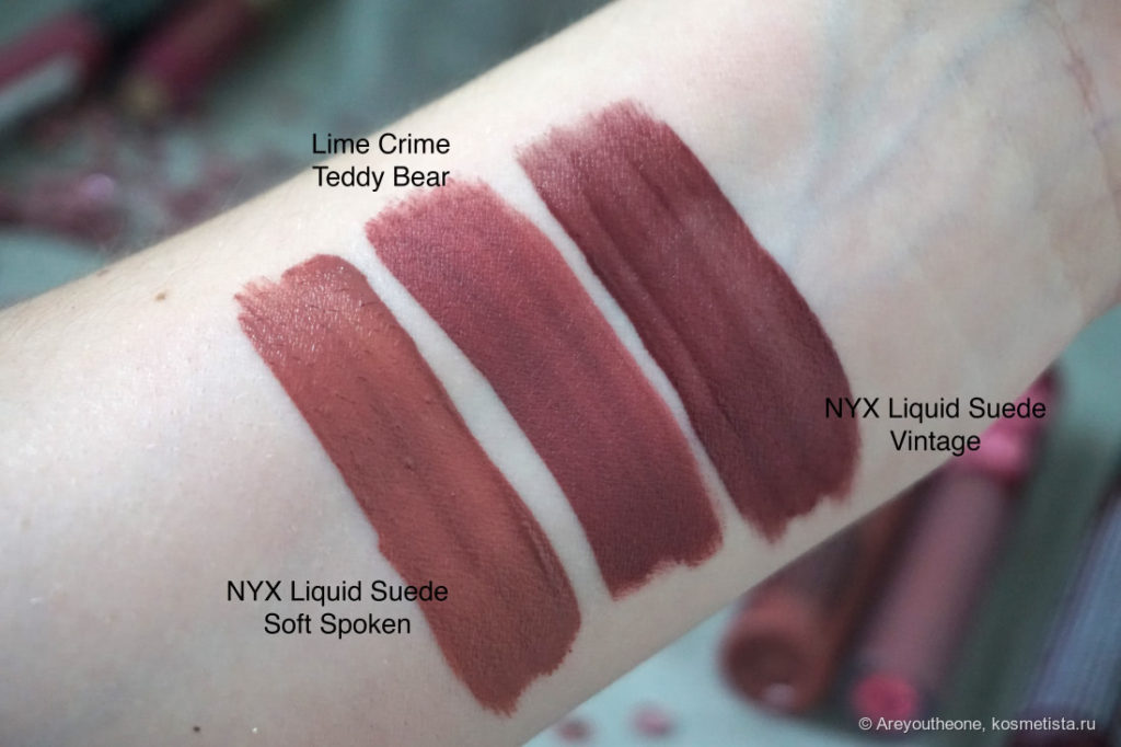 Lime Crime Teddy Bear Velvetine Liquid Lipstick Dupes