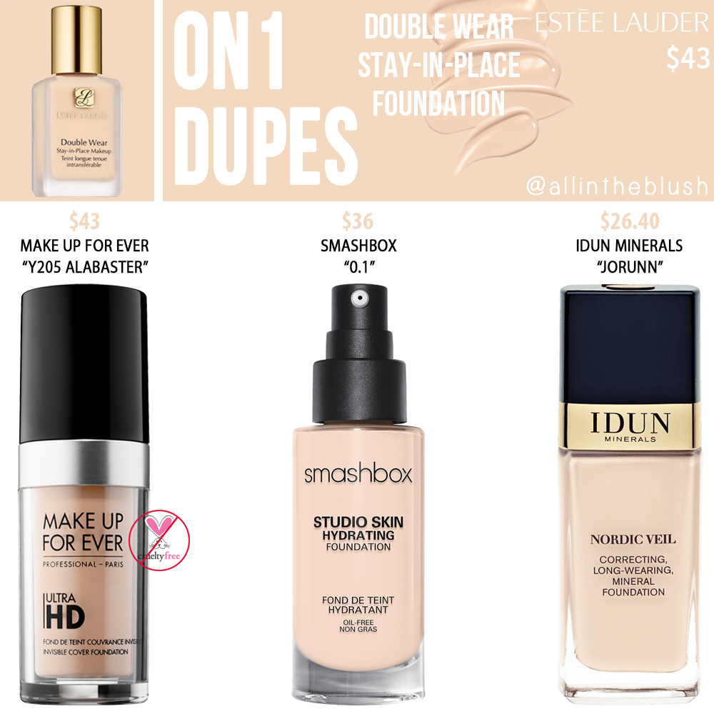 Estee Lauder 0N1 Double Wear Stay-in-Place Foundation Dupes