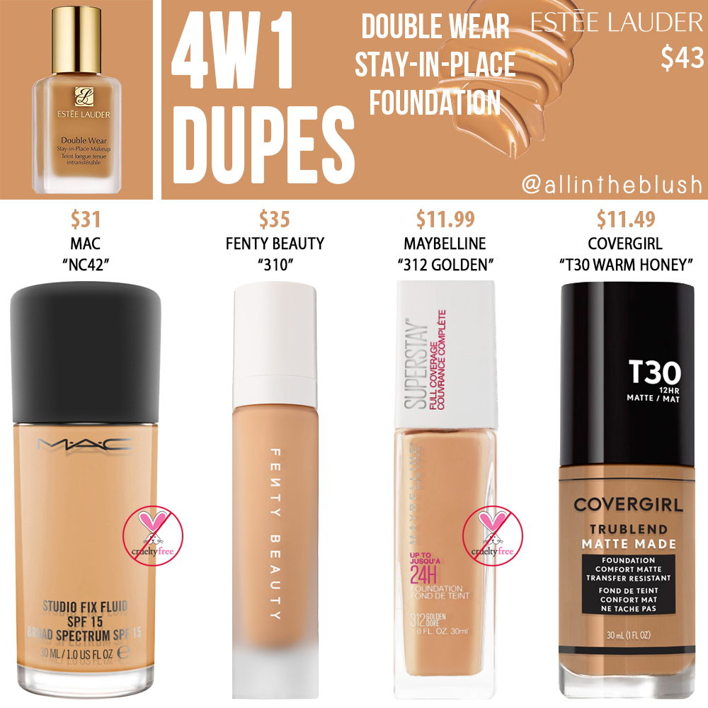 Estee Lauder 4W1 Double Wear Stay-in-Place Foundation Dupes