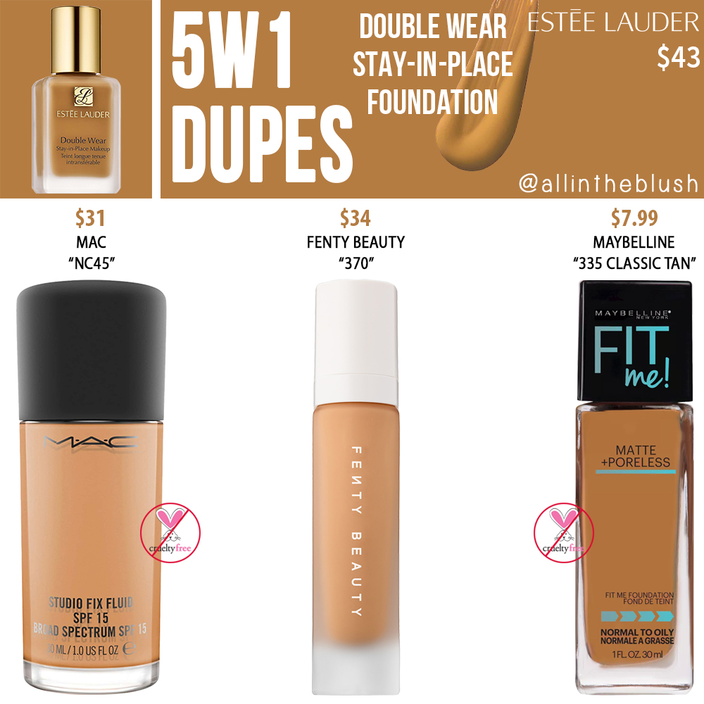 Estee Lauder 5W1 Double Wear Stay-in-Place Foundation Dupes