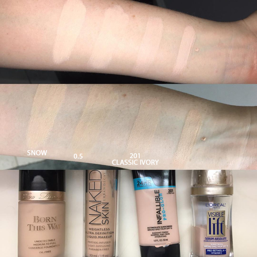 Too Faced Snow Born This Way Foundation Dupes