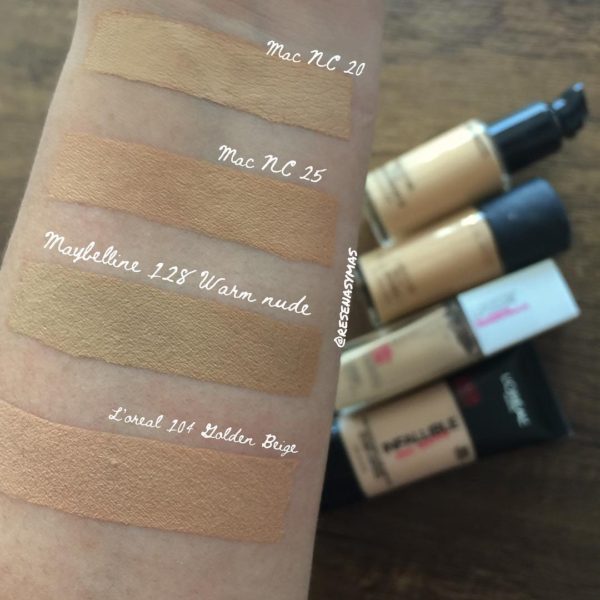 MAC NC25 Studio Fix Fluid Foundation Dupes All In The Blush