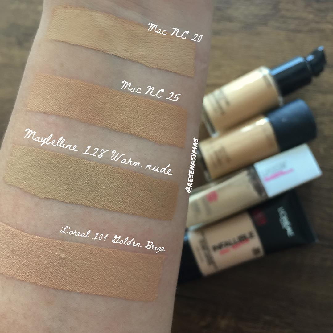 MAC NC25 Studio Fix Fluid Foundation Dupes - All In The Blush