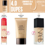 Armani Beauty 4.0 Luminous Silk Foundation Dupes