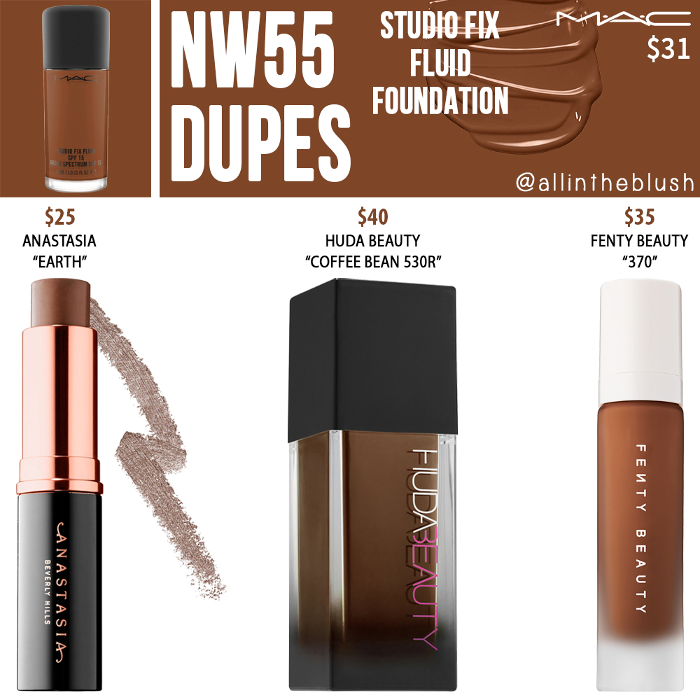 MAC NW55 Studio Fix Fluid Foundation Dupes