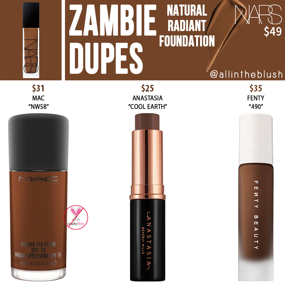 NARS Zambie Natural Radiant Foundation Dupes