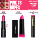 KWW Beauty Pink #8 Crème Lipstick Dupes