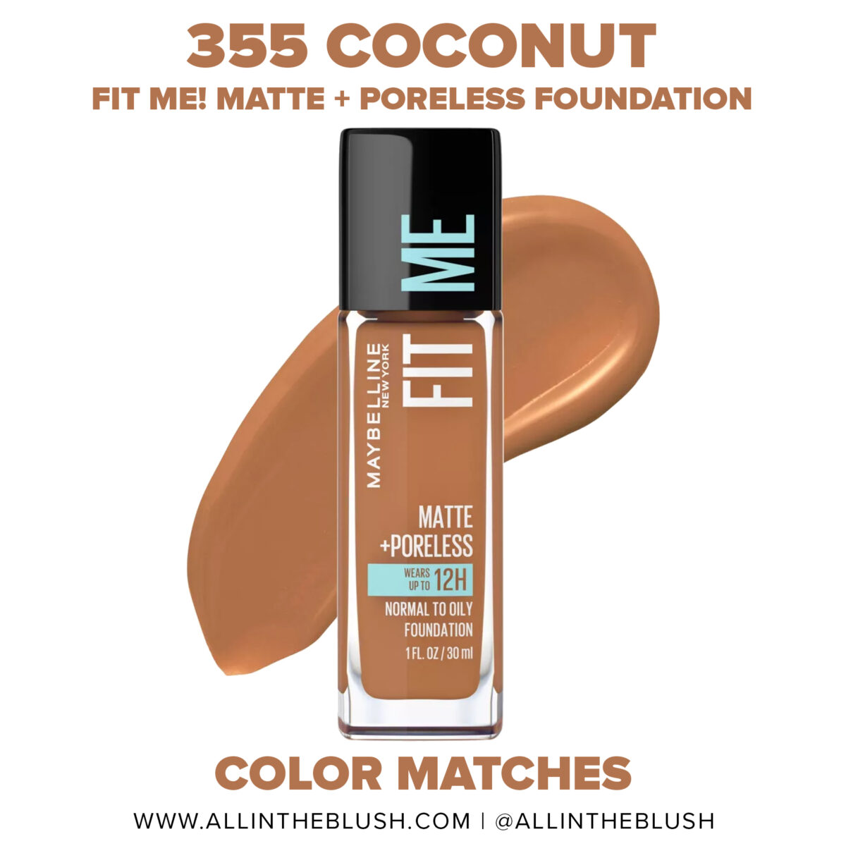 Maybelline 355 Coconut FIT ME! Matte + Poreless Foundation Dupes