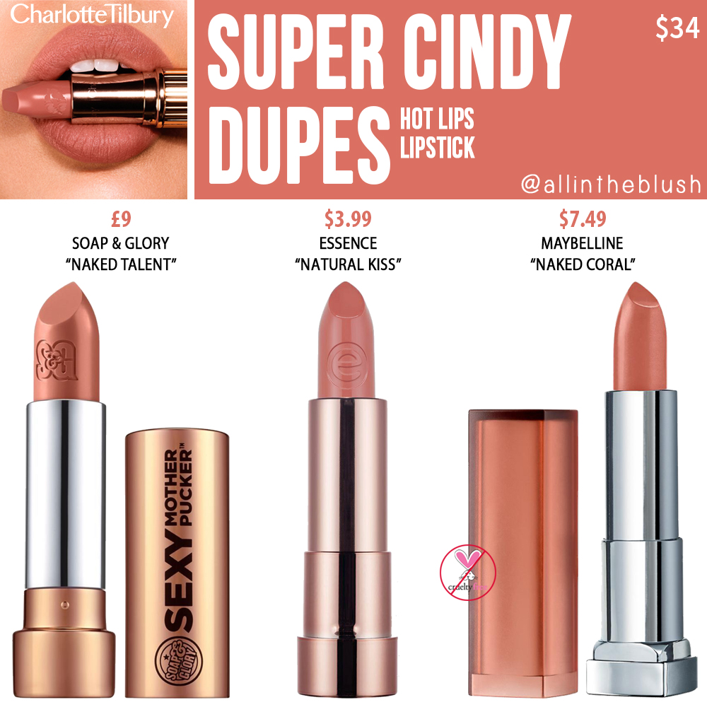 Charlotte Tilbury Super Cindy Hot Lips Lipstick Dupes