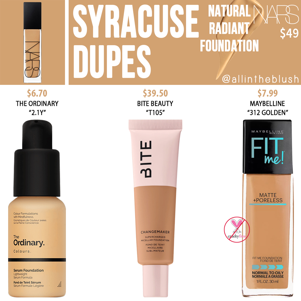 NARS Syracuse Natural Radiant Foundation Dupes