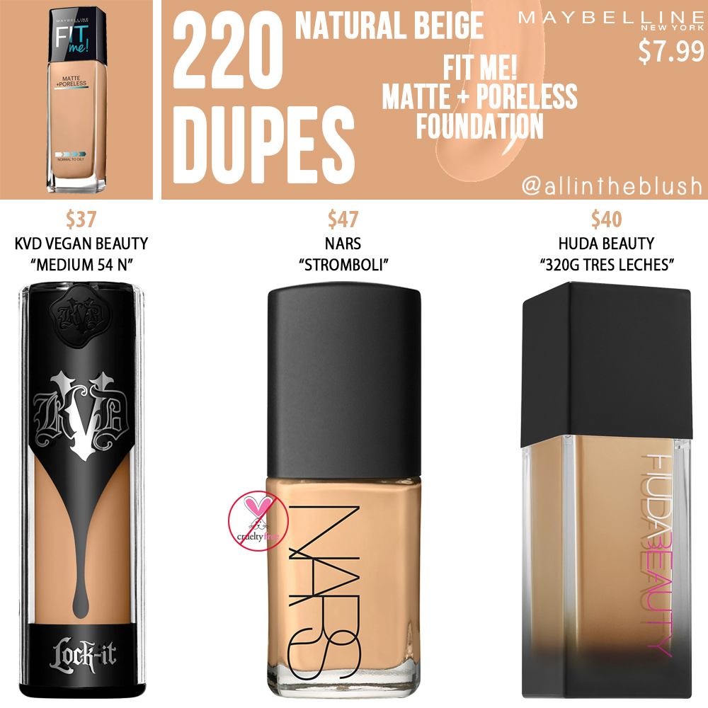 Maybelline 2 Natural Beige Fit Me Matte Poreless Foundation Dupes All In The Blush