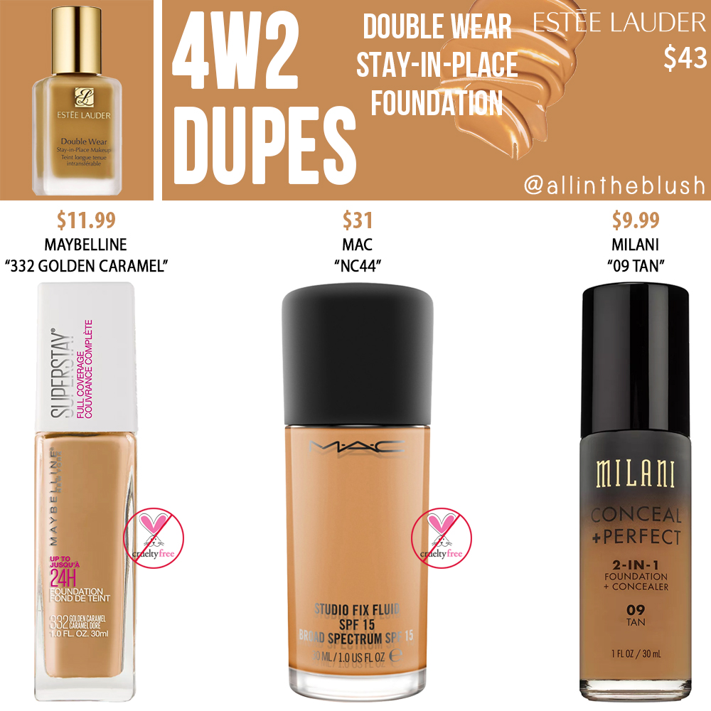 Estee Lauder 4W2 Double Wear Stay-in-Place Foundation Dupes