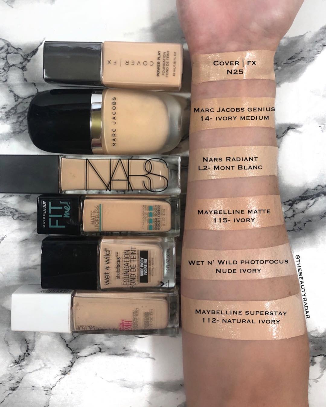 NARS Mont Blanc Natural Radiant Foundation Dupes