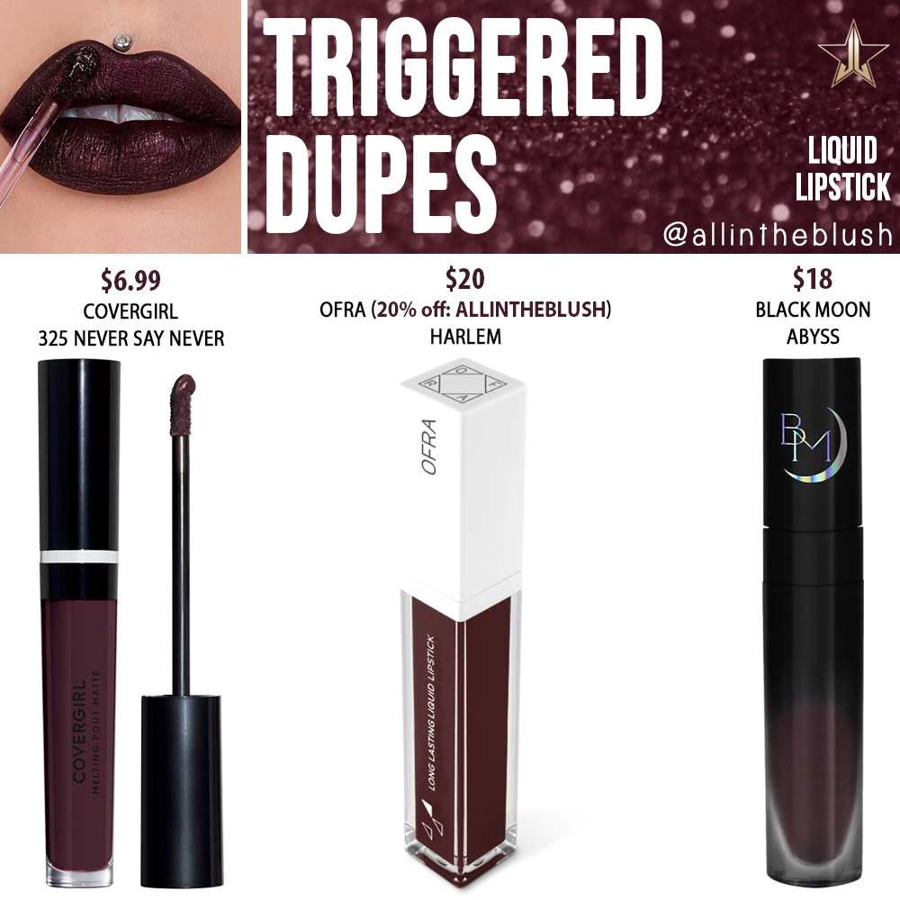Jeffree Star Triggered Velour Liquid Lipstick Dupes