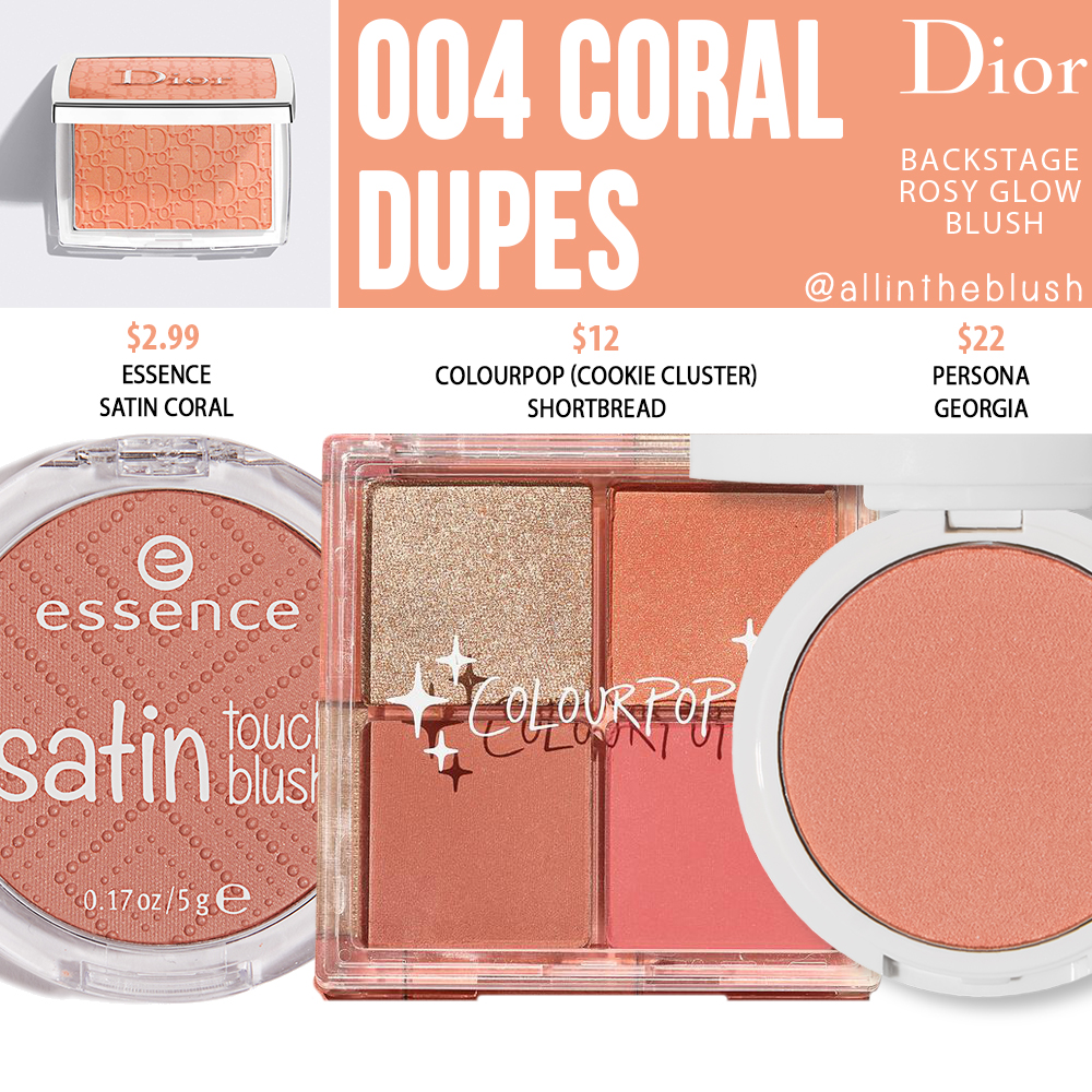 Dior 003 Coral Backstage Rosy Glow Blush Dupes