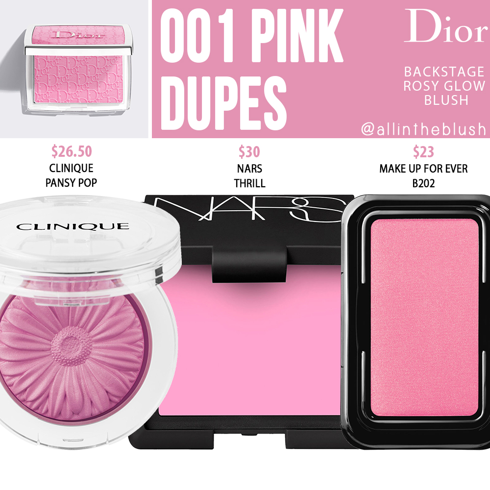 Dior 001 Pink Backstage Rosy Glow Blush Dupes - All In The Blush