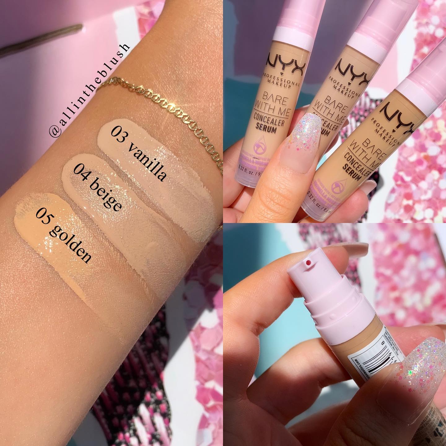 - Blush & In Swatches Bare Review NEW Me NYX: The Serum from Concealer With All