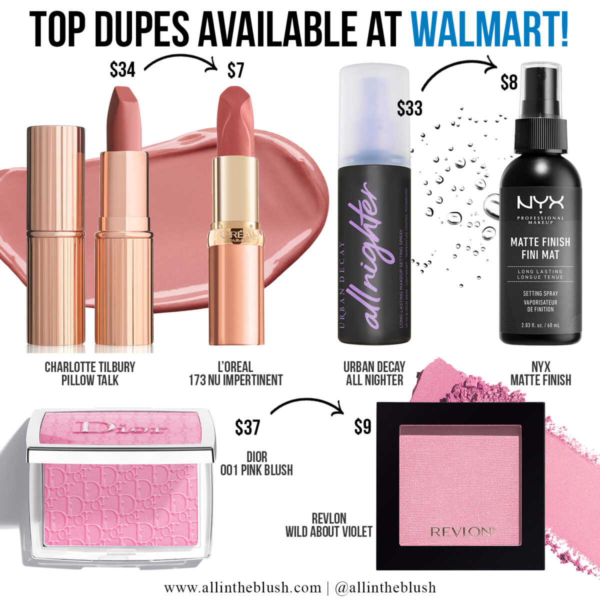 makeup high end 5 products and their perfect drugstore dupes