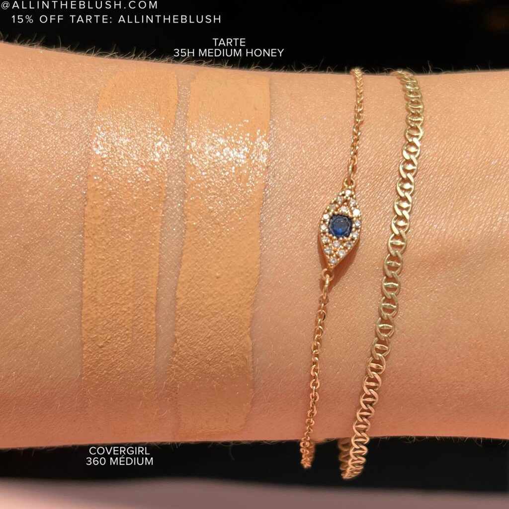 Tarte 35H Medium Honey Shape Tape Concealer & Covergirl 360 medium