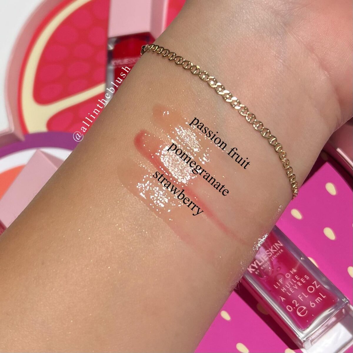 NEW Kylie Skin Lip Oil Set Review & Swatches All In The Blush