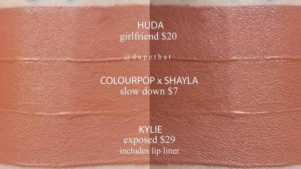 Huda Beauty Girlfriend Liquid Matte Lipstick Dupes