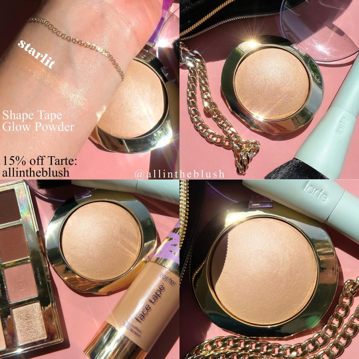 Tarte Shape Tape Glow Powder: Review & Swatches + 15% off Tarte with code: ALLINTHEBLUSH