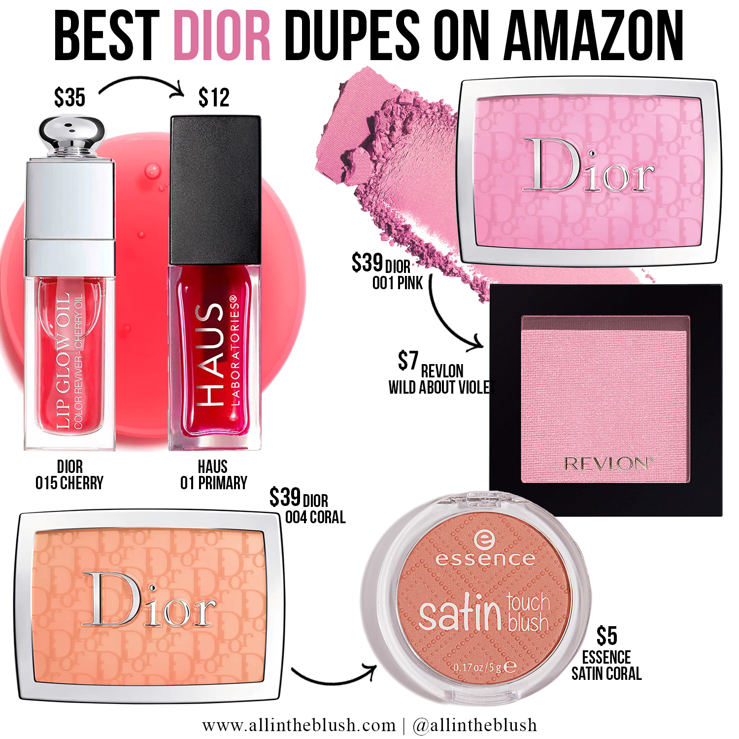 Affordable Dupes For Dior 001 Pink Blush All In The Blush | vlr.eng.br
