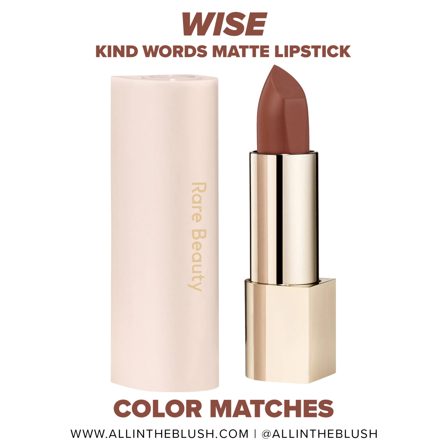 Rare Beauty Wise Kind Words Matte Lipstick Color Matches All In The Blush