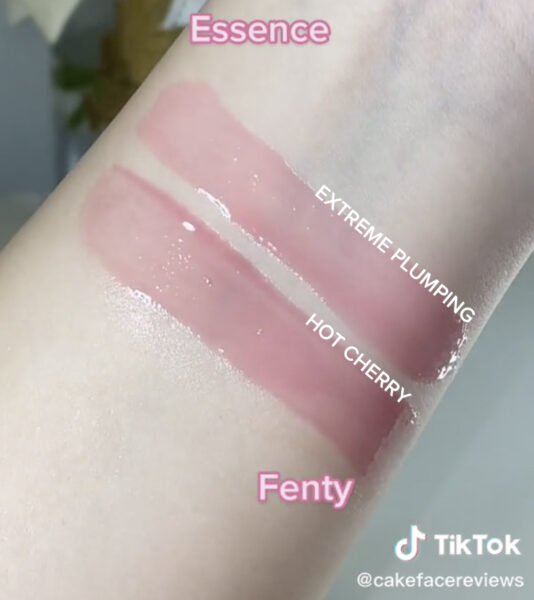 Fenty Beauty Hot Cherry Gloss Bomb Heat Universal Lip Luminizer + Plumper Dupes All In The Blush
