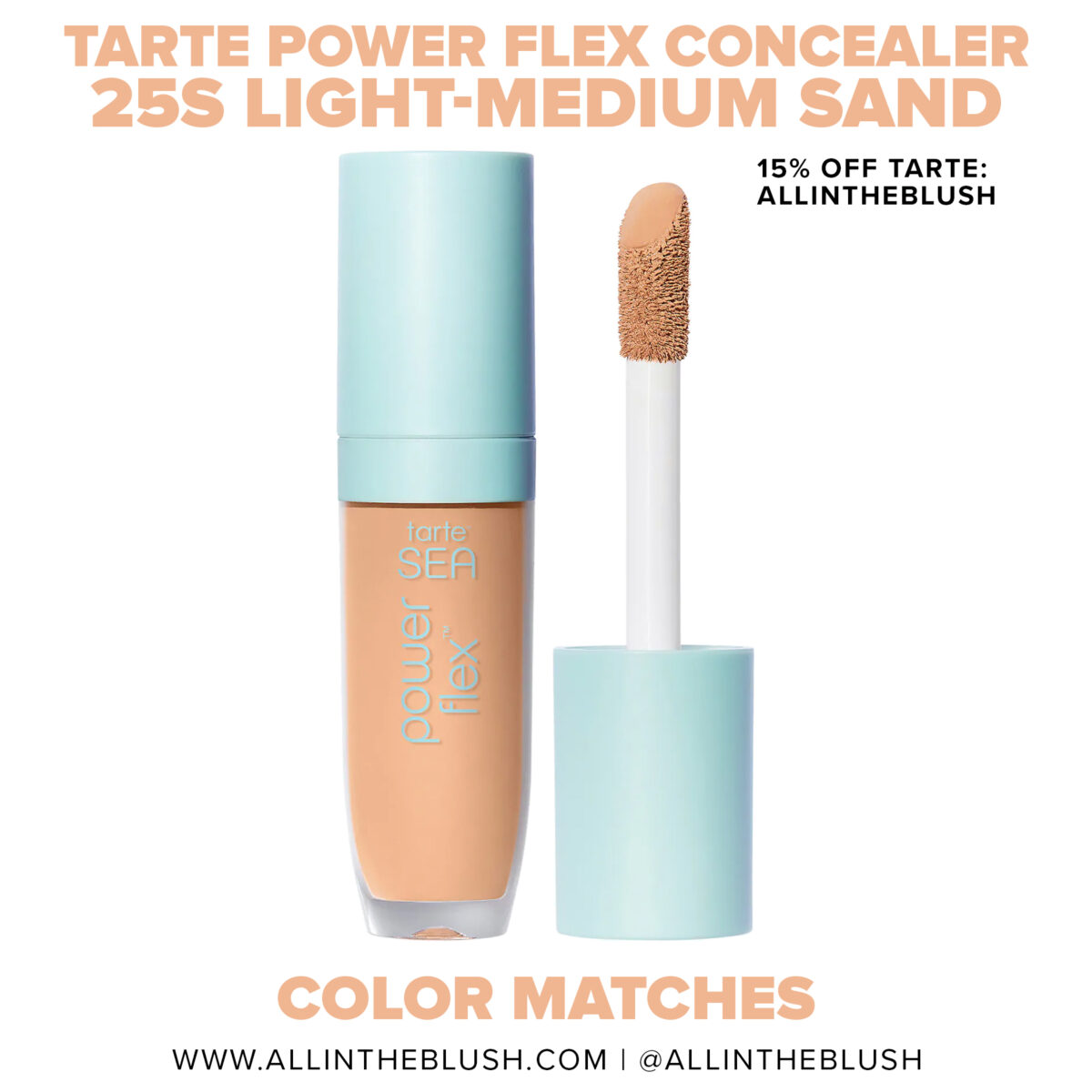 Tarte 25S Light-Medium Sand Power Flex Concealer Color Matches