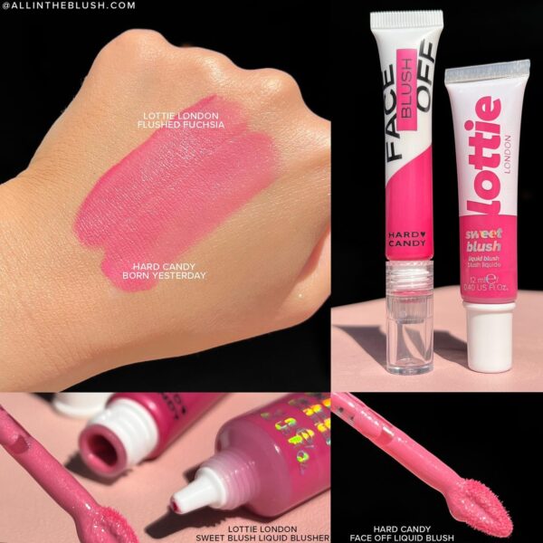 Comparing Lottie London Sweet Blush Liquid Blusher & Hard Candy Face