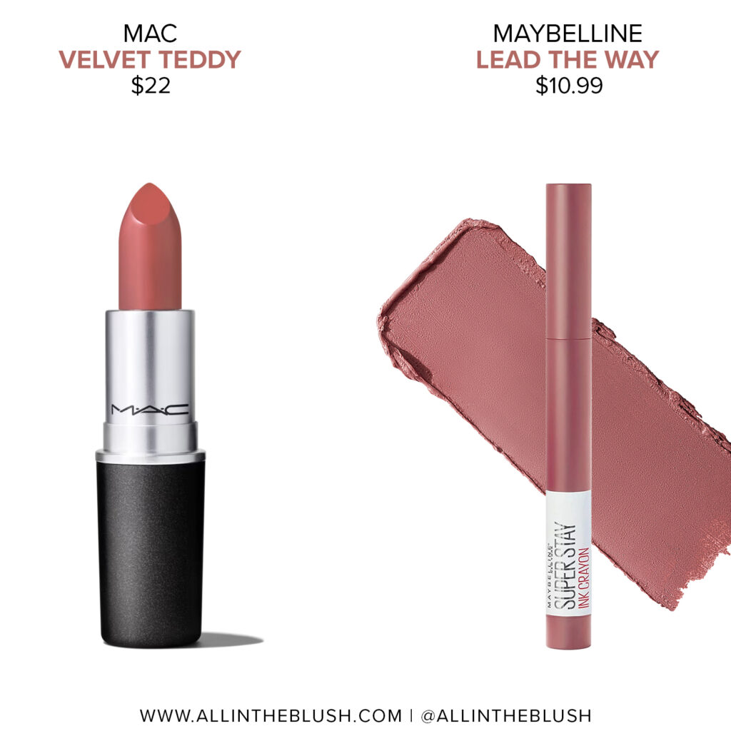 MAC Velvet Teddy Lipstick Dupes