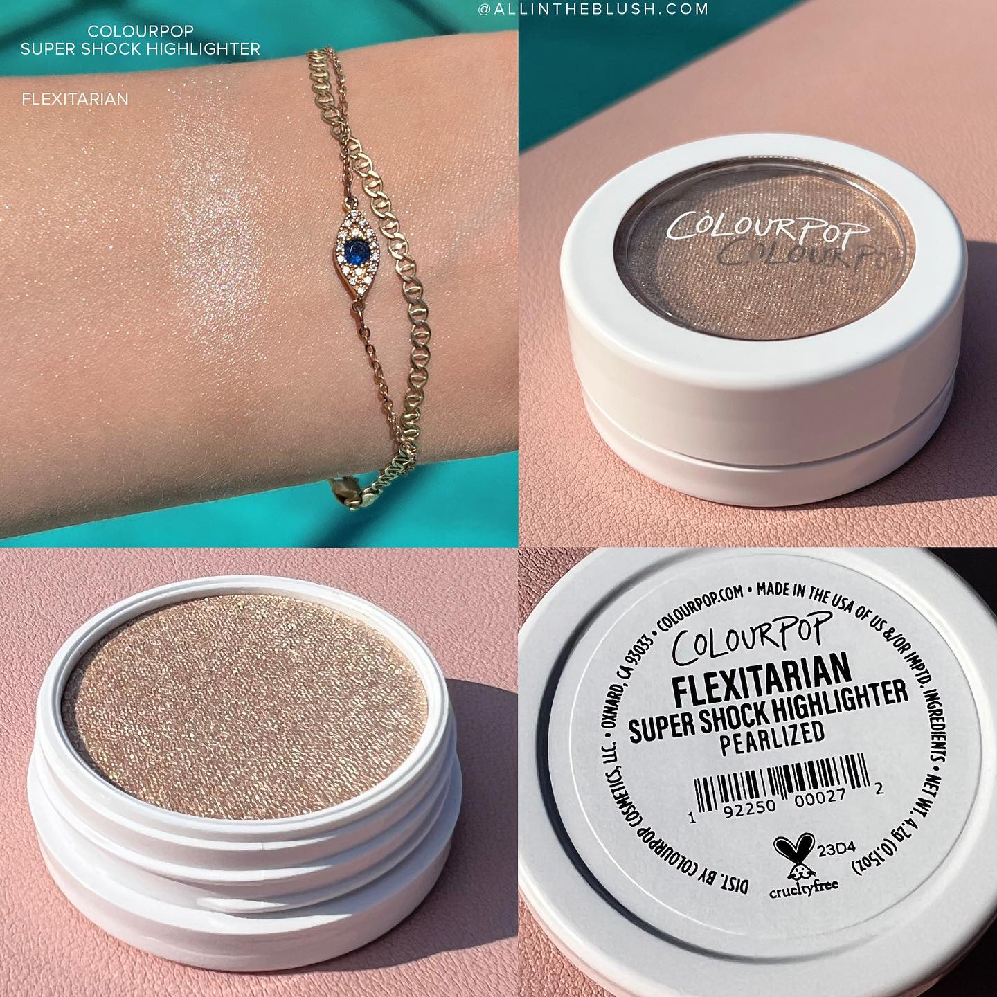 Såkaldte Fare enhed ColourPop Flexitarian Super Shock Highlighter - Review & Swatches - All In  The Blush