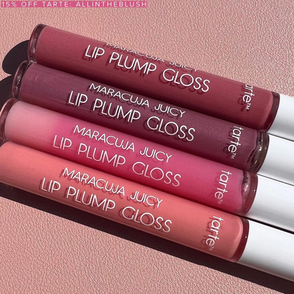 Tarte Maracuja Juicy Lip Plump Gloss Review & Swatches + Save 15% off Tarte with Code: ALLINTHEBLUSH