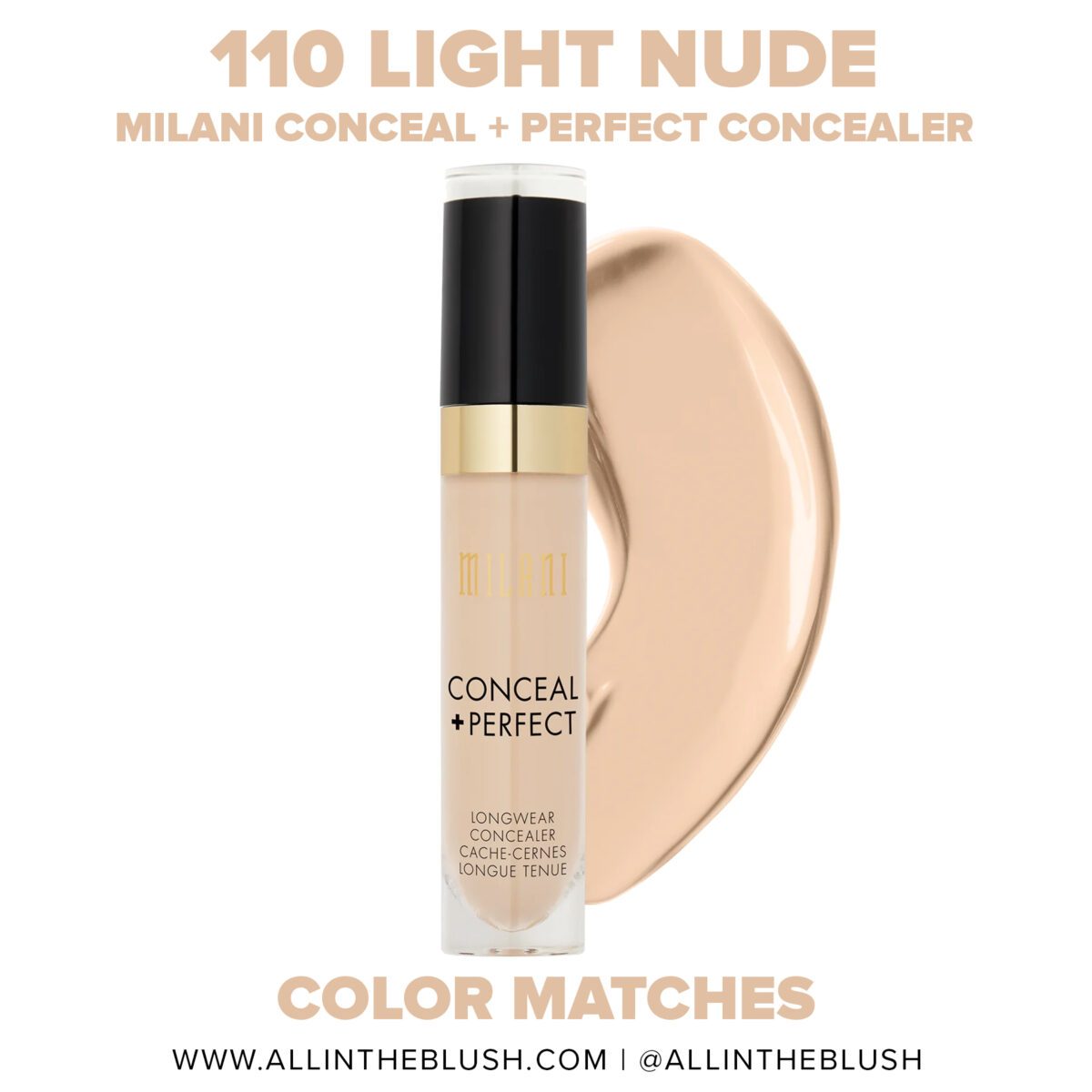 Shade Dupe: Milani Conceal + Perfect Longwear Concealer 115 Light Nude