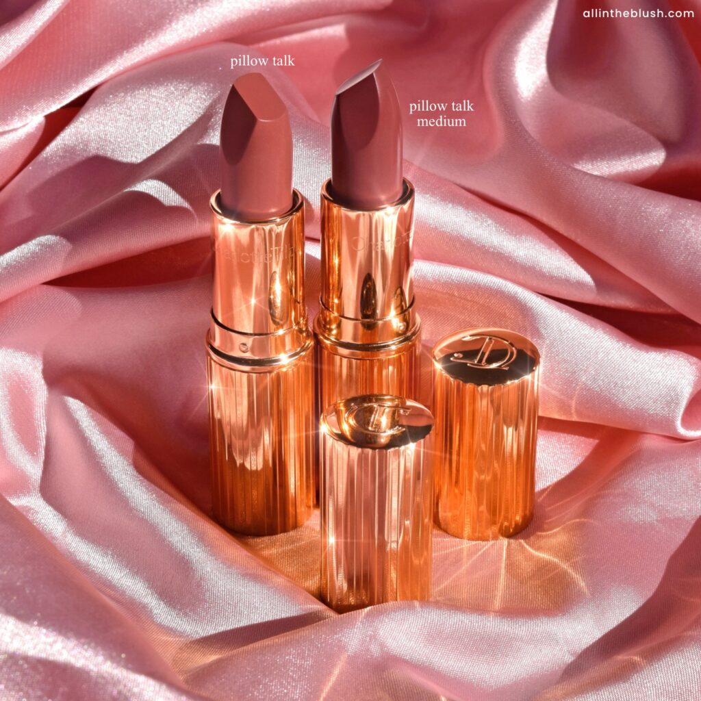 Swatching my Pillow Talk Lipstick Collection