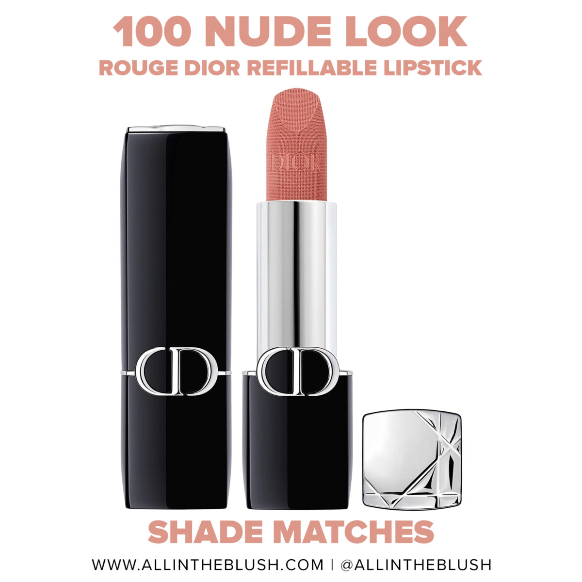 Dior 100 Nude Look Rouge Dior Refillable Lipstick Shade Matches