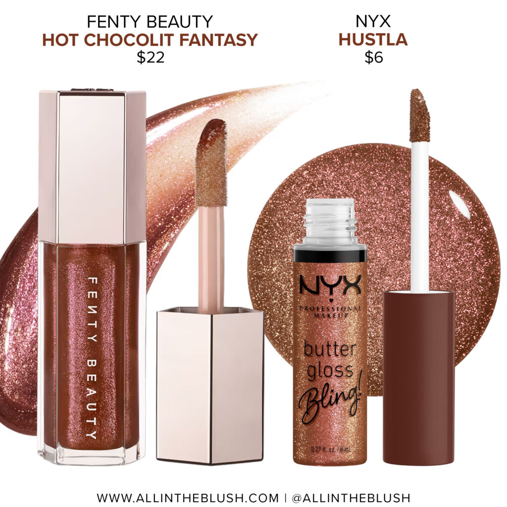 Fenty Beauty Hot Chocolit Fantasy Gloss Bomb Lip Luminizer Dupes