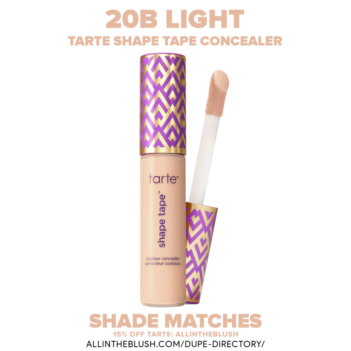 Tarte 20B Light Shape Tape Concealer Shade Comparisons