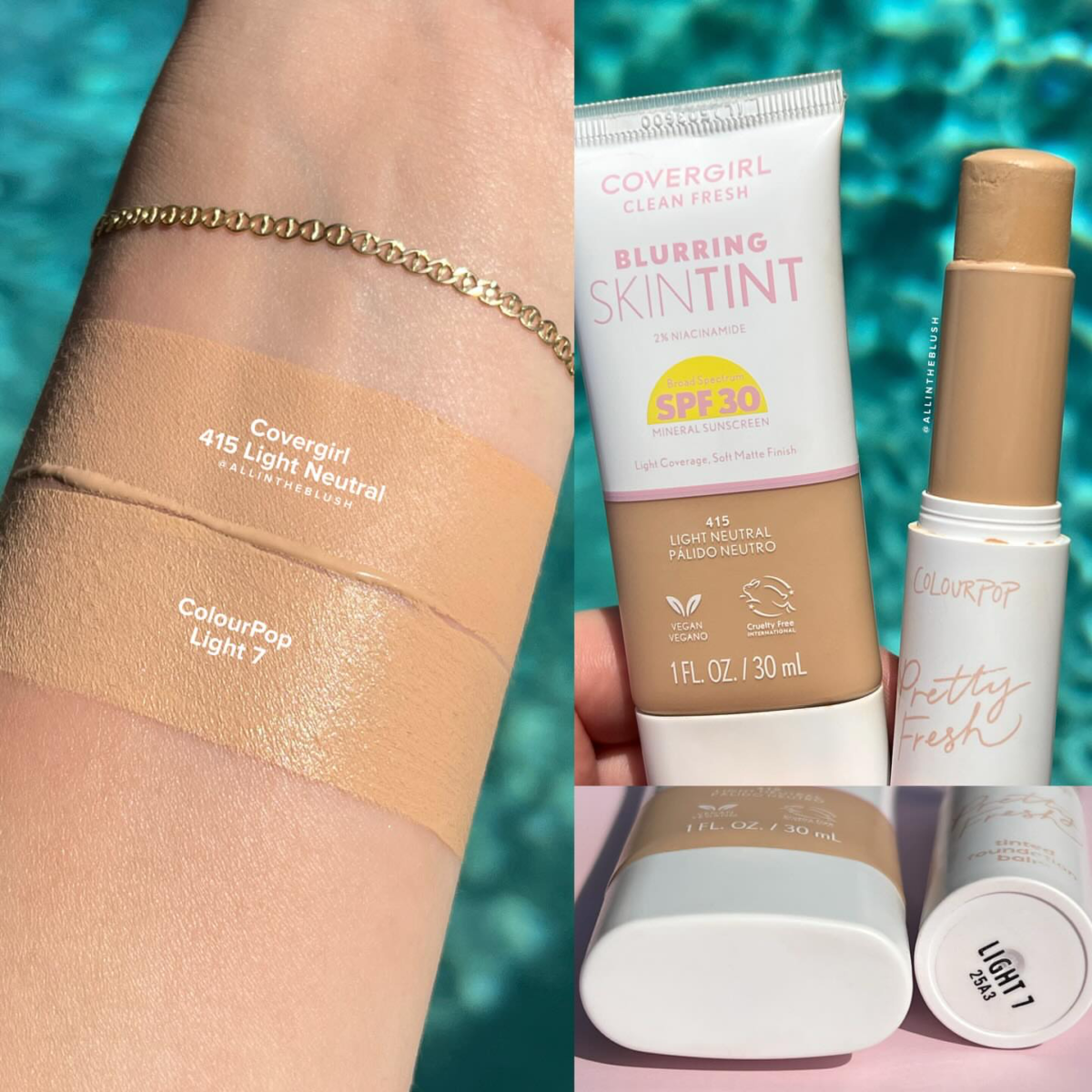 Colourpop Light 7 Pretty Fresh Tinted Foundation Balm Shade Comparisons