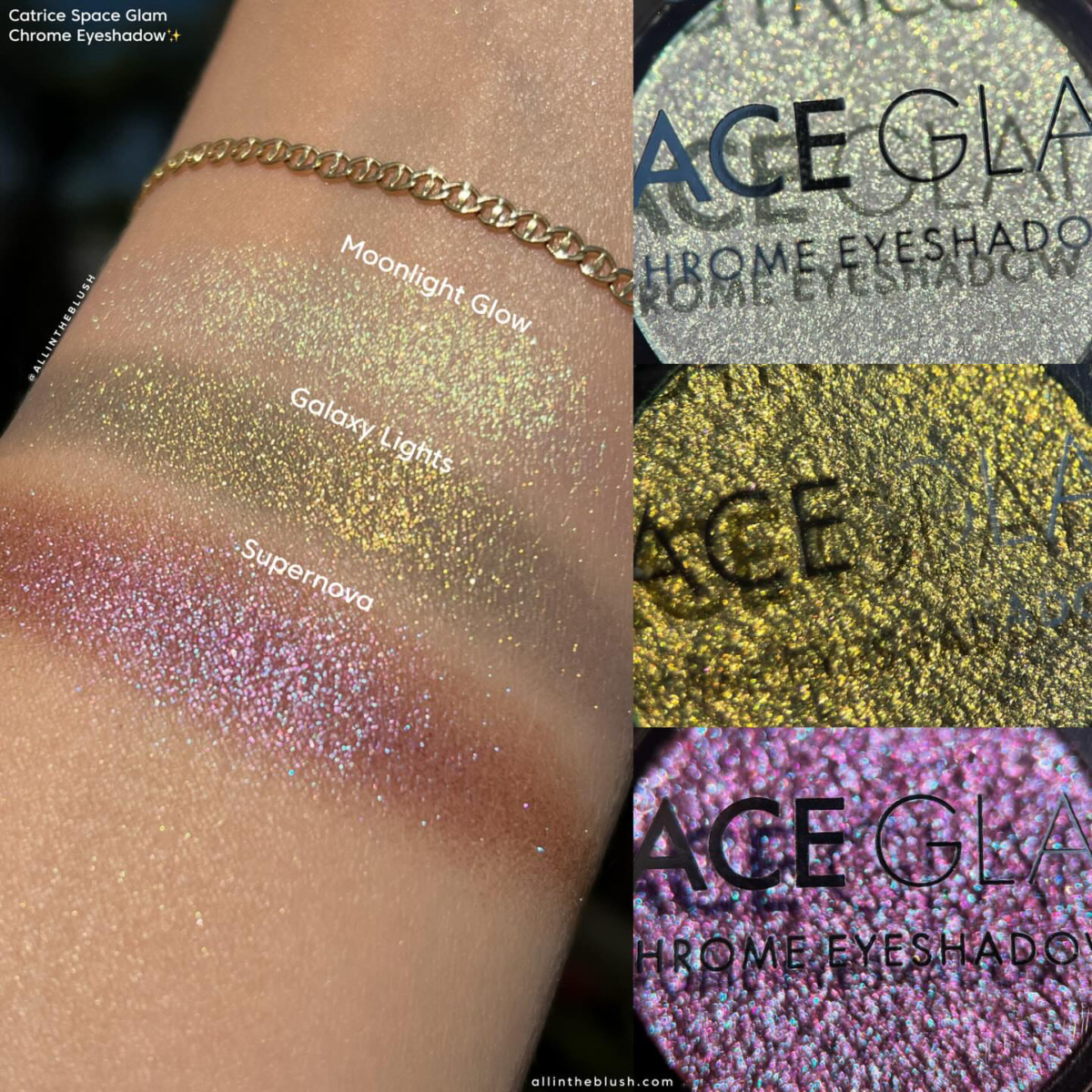 Swatching Catrice’s Space Glam Chrome Eyeshadows