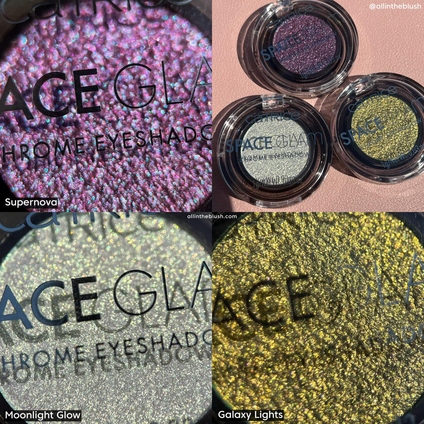 Swatching Catrice’s Space Glam Chrome Eyeshadows