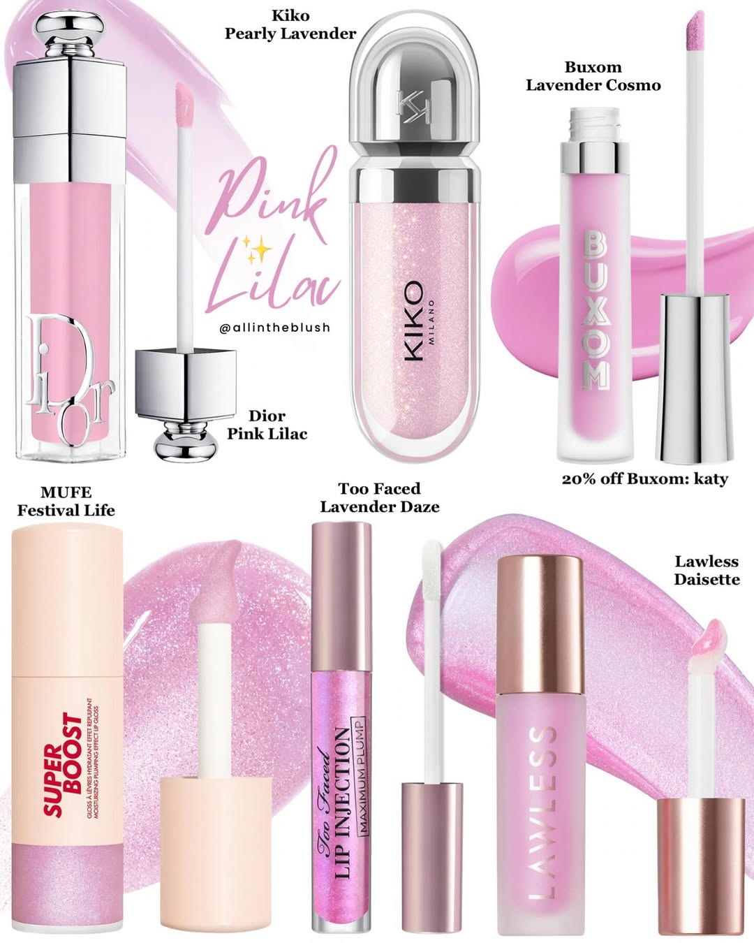 Pink Lilac Lip Gloss Roundup