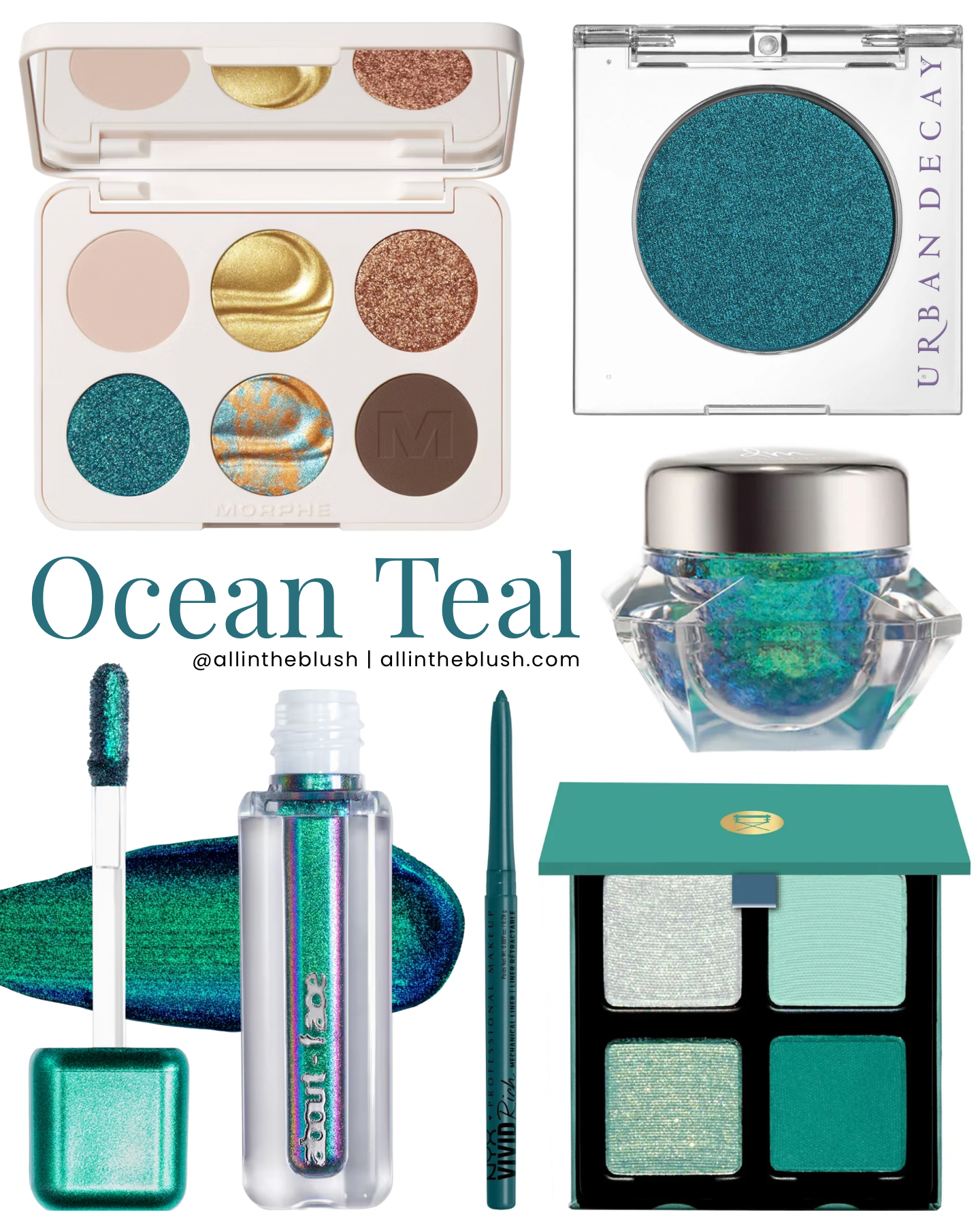 Ocean Teal Eye Products Mood Board